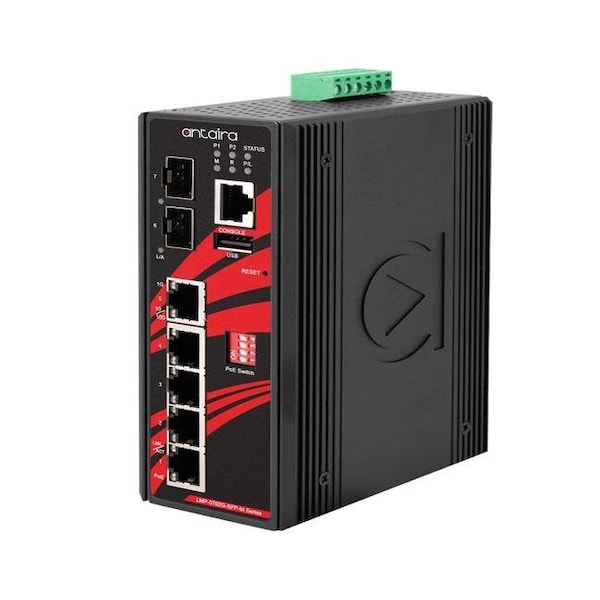 7-Port Industrial Gigabit IEEE 802.3bt PoE+ Light Layer 3 Managed Ethernet Switch